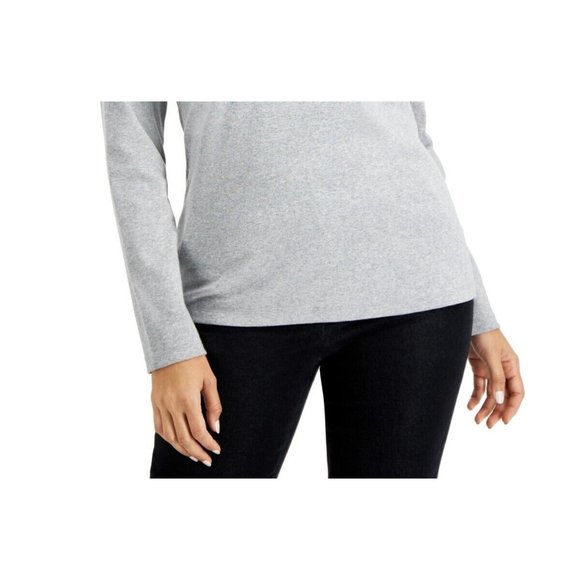 Karen Scott Women's Size S Road Trip Christmas Tree Holiday Top, Gray MLT4675AFA - Picture 3 of 3